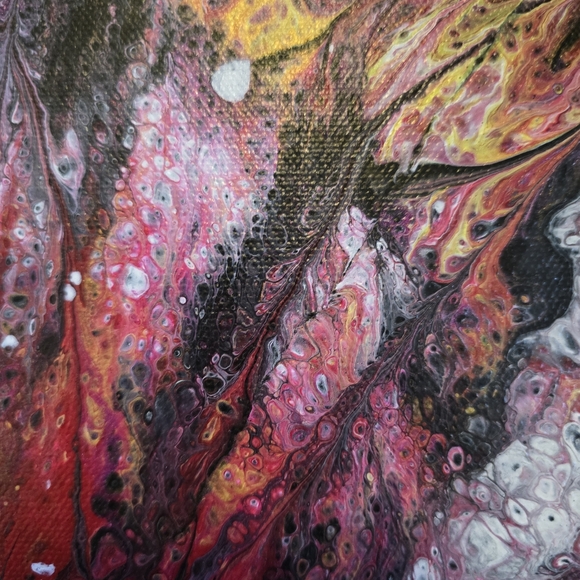 HANDCRAFTED Abstract Floral Painting HANDPAINTED & HANDMADE Wall Art Decor 15x30 - Picture 11 of 17